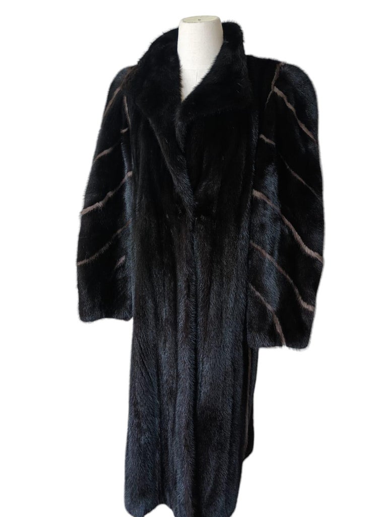 Mint lustrous black Mink Fur Coat (Size 10 M) ~no duties
