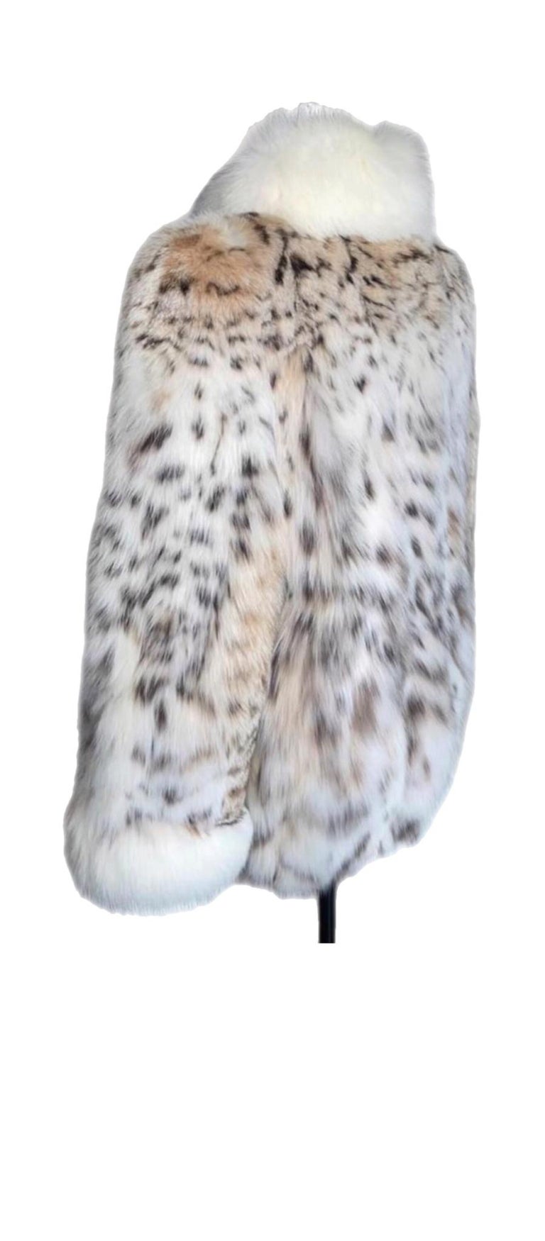 Rare bobcat belly lightweight lynx fur coat size 12-14 ~no duties