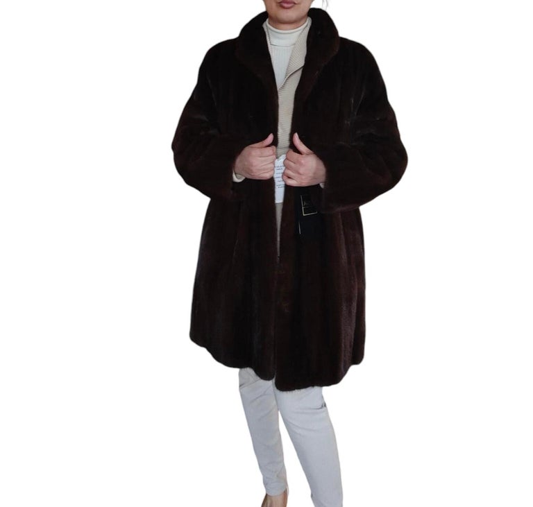 Brand new demi buff female mink fur coat size S 8 ~no duties
