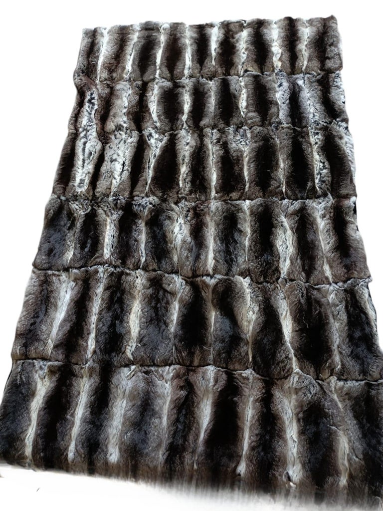 Brand New Chinchilla Fur Blanket (Size 40"x60") Loro Piana ~no duties