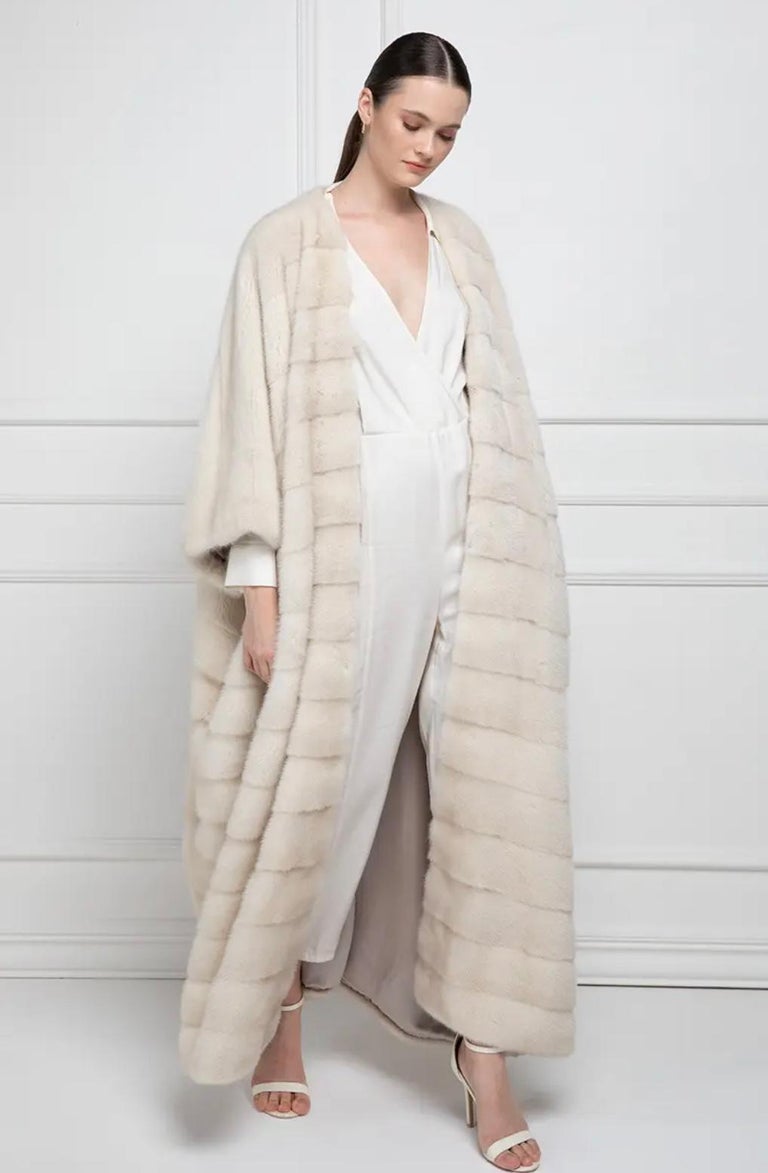 Pearl Mink Fur oversized coat size fits 12-16