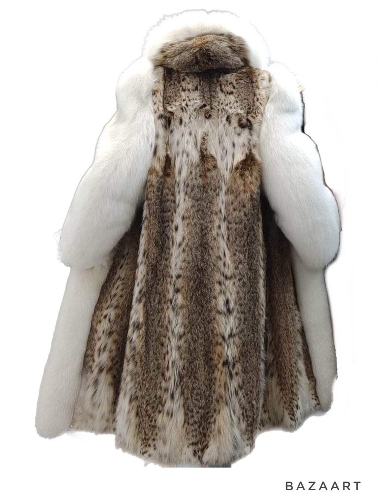 Brand new lynx fur coat size with hood 14 L ~no duties