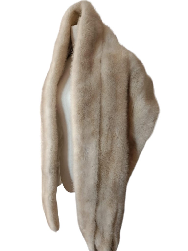 Holt Renfrew Blush mink Fur Cape Shrug Stole Boa wedding ~no duties