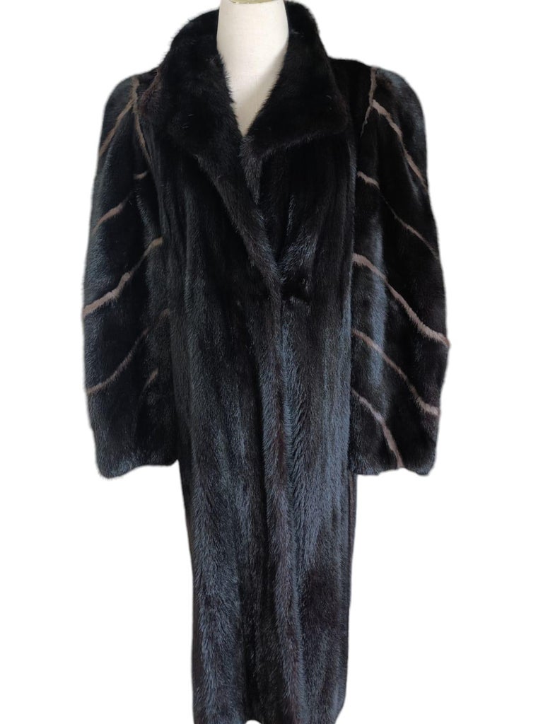 Mint lustrous black Mink Fur Coat (Size 10 M) ~no duties