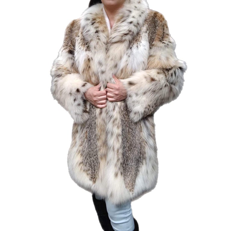 Brand new lightweight lynx fur coat size 12-14 ~no duties