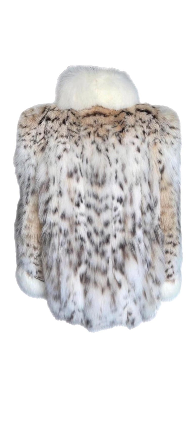 Rare bobcat belly lightweight lynx fur coat size 12-14 ~no duties
