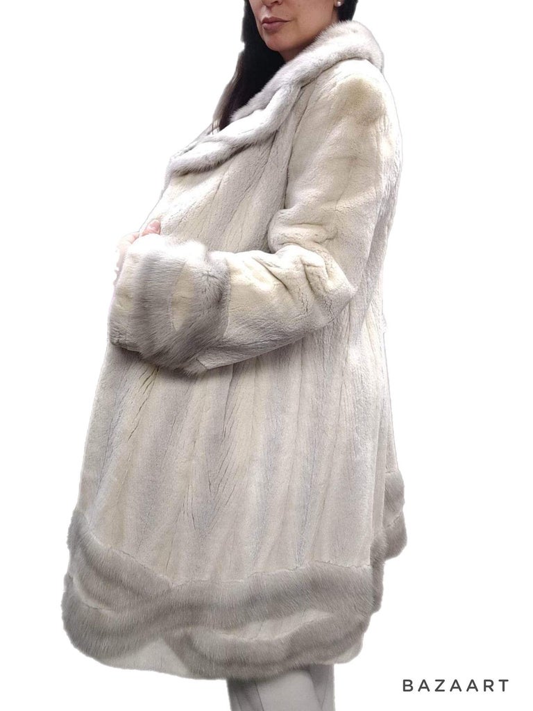 Brand New Sapphire sheared Mink Fur Coat reversible size 10 (M)