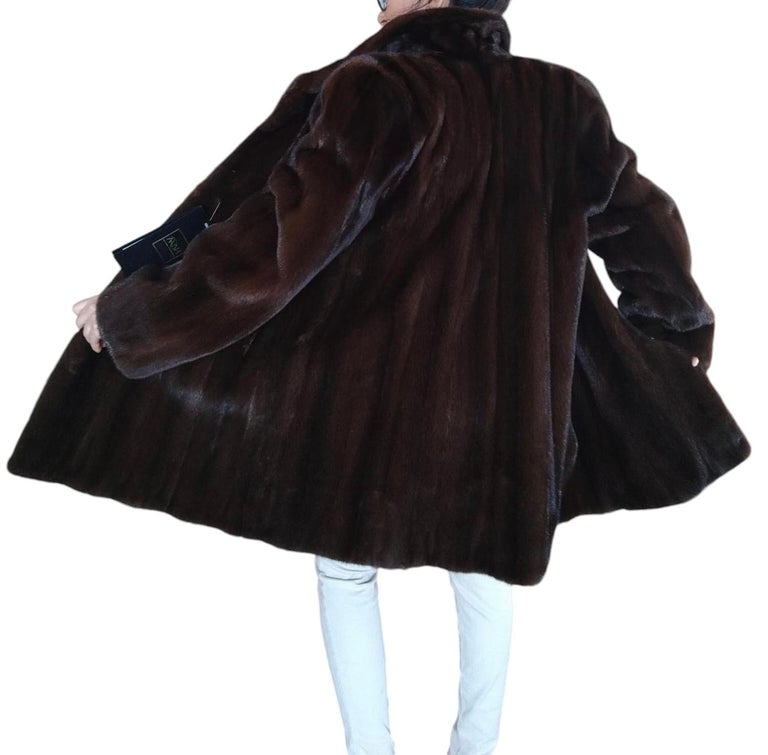 Brand new demi buff female mink fur coat size S 8 ~no duties