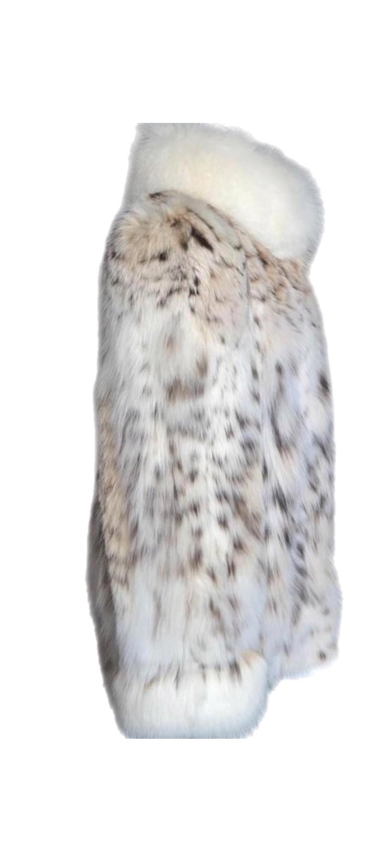 Rare bobcat belly lightweight lynx fur coat size 12-14 ~no duties