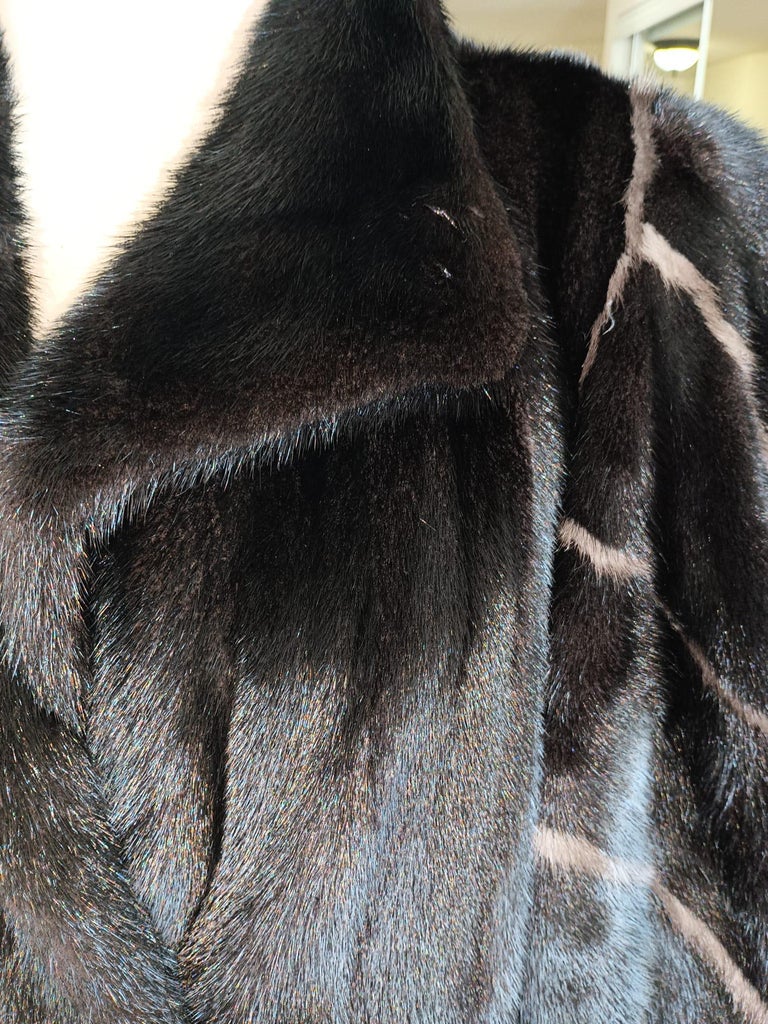 Mint lustrous black Mink Fur Coat (Size 10 M) ~no duties