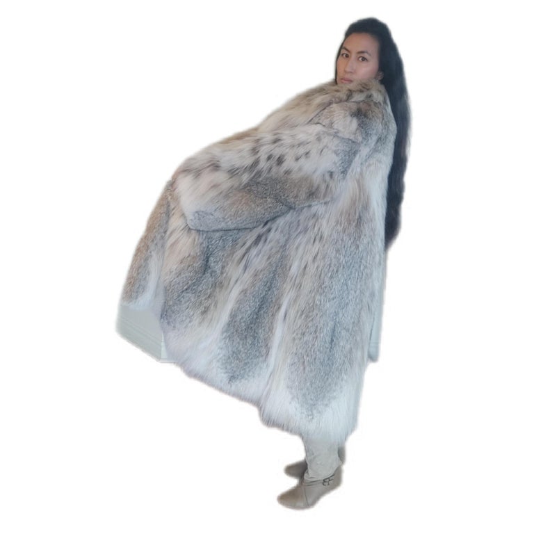 Lightweight Canadian lynx fur coat size 20 L ~no duties