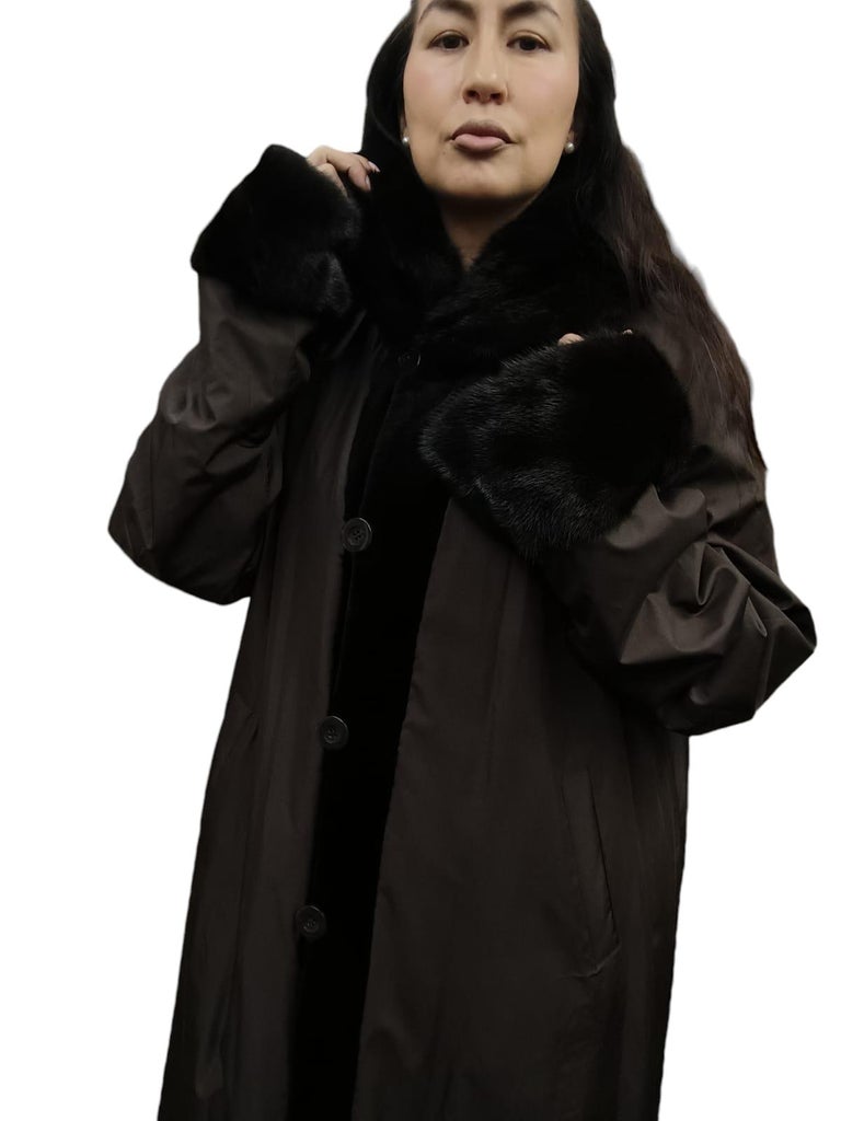 Christian Dior sheared female Mink Fur Coat reversible size 16 ~no duties