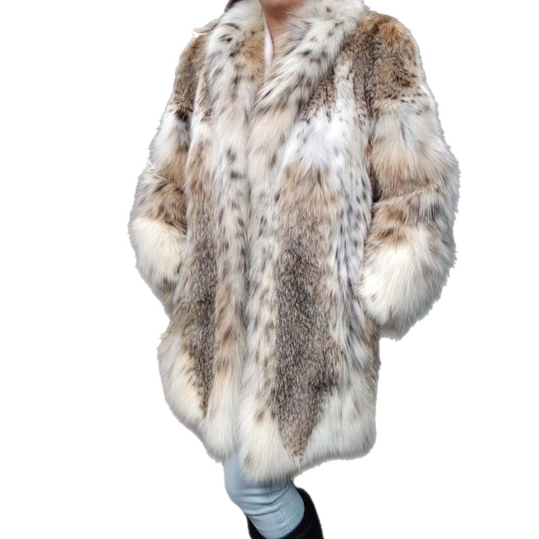 Brand new lightweight lynx fur coat size 12-14 ~no duties