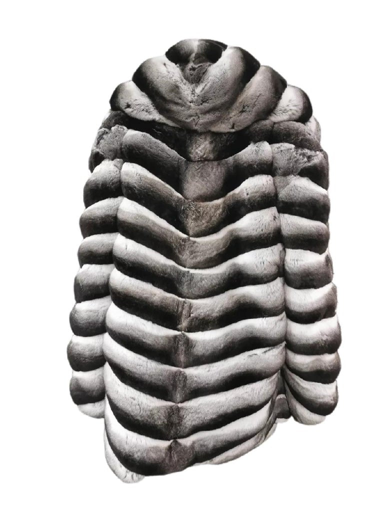 Brand new Unisex Chinchilla Fur Coat 24 2XL ~no duties