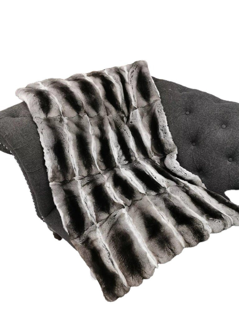 Brand New Chinchilla Fur Blanket (Size 40"x60") Loro Piana ~no duties