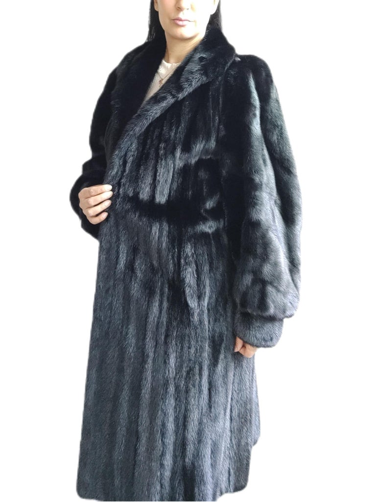 Brand New Christian Dior Black Mink Fur Swing Coat (Size 12-M)