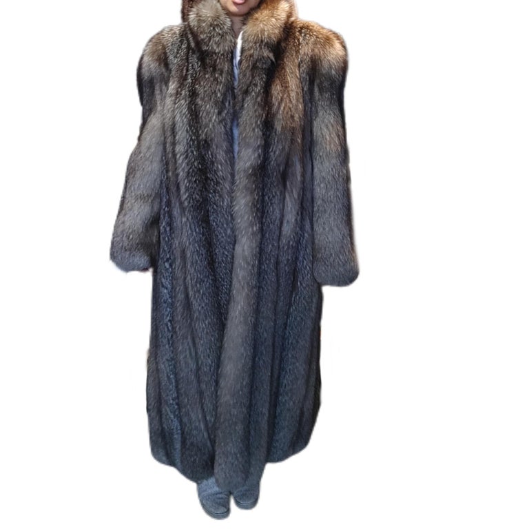 Beautiful Indigo Silver Fox Fur Coat (size 8/S) ~no duties