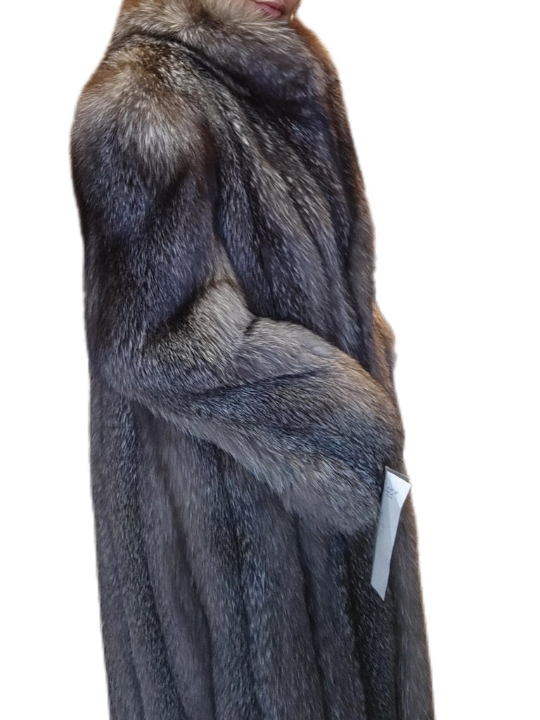 Beautiful Indigo Silver Fox Fur Coat (size 8/S) ~no duties