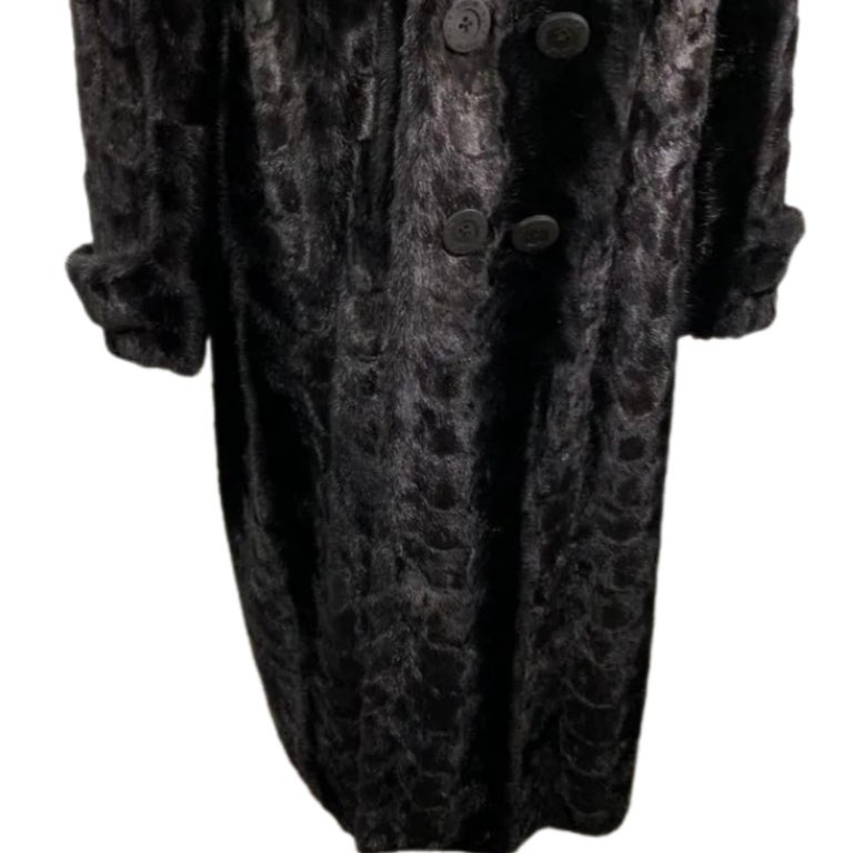 Brand new Big Tall Chinchilla empress Men's black mink fur coat size 2 XL