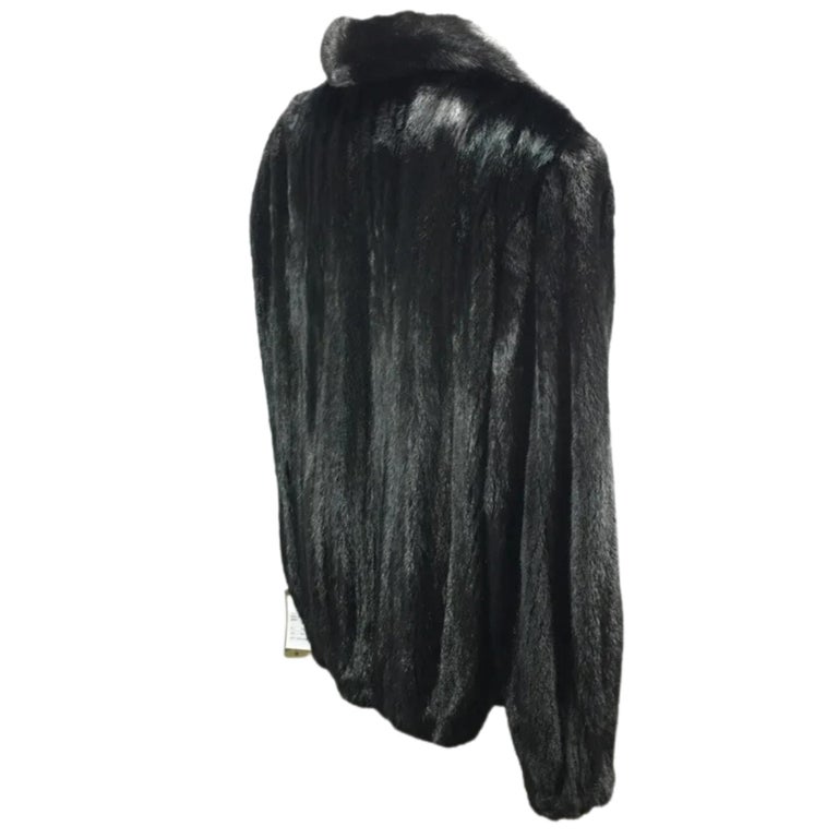 Brand new Big Tall Blackglama Men's mink fur coat bomber jacket size 2 XL