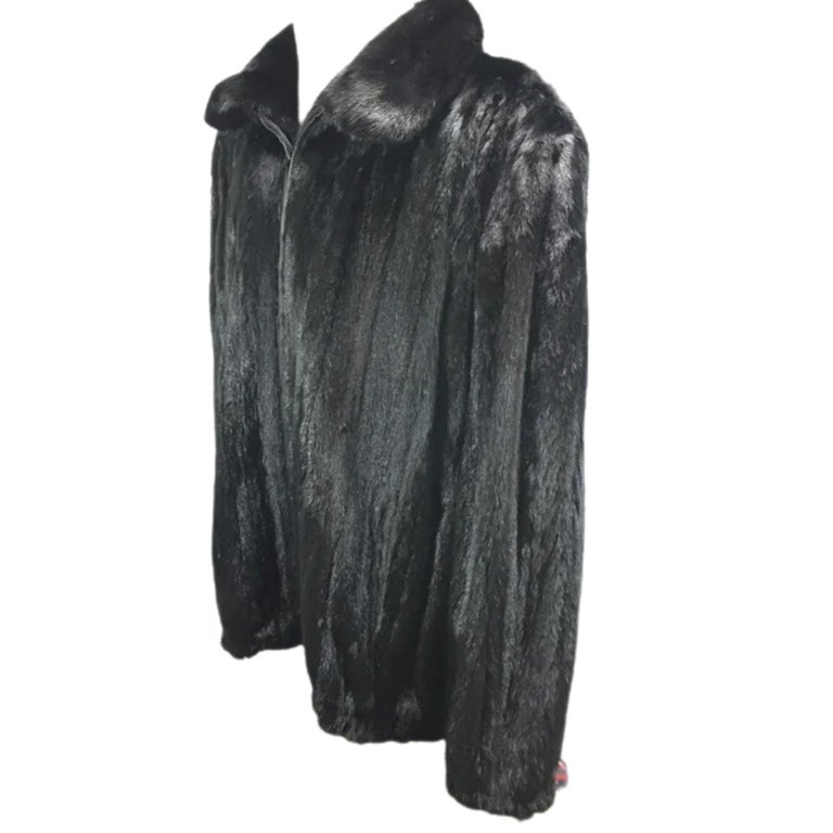 Brand new Big Tall Blackglama Men's mink fur coat bomber jacket size 2 XL