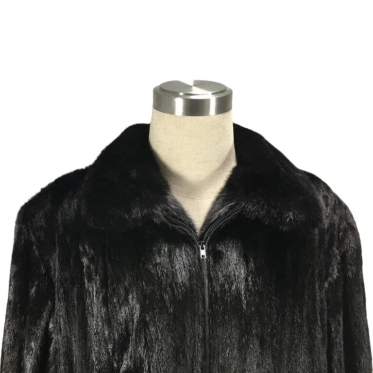 Brand new Big Tall Blackglama Men's mink fur coat bomber jacket size 2 XL