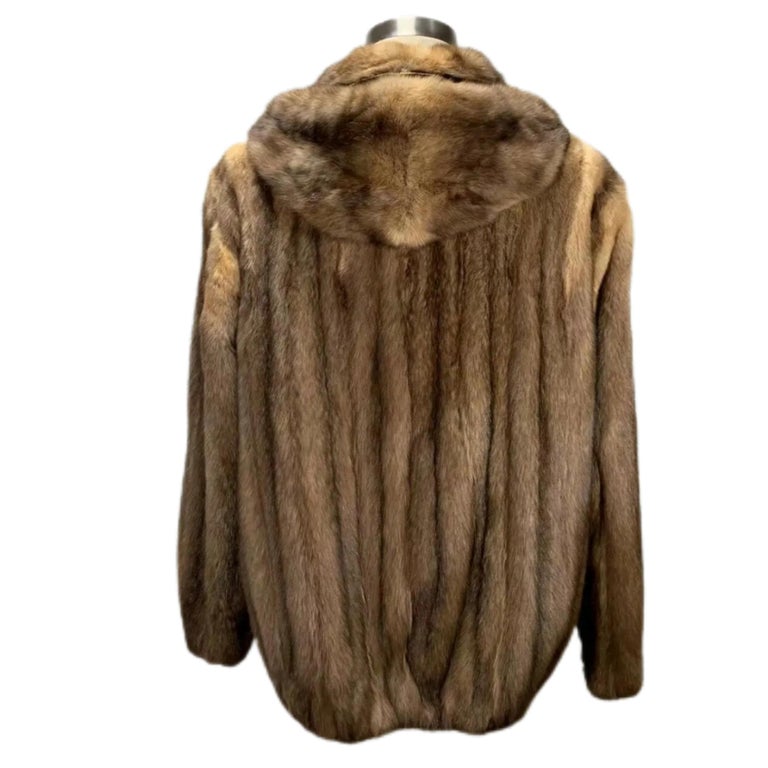 Brand new Big Tall  Men's Russian sable fur coat bomber jacket size 2 XL