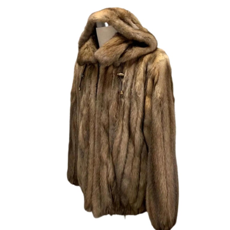 Brand new Big Tall  Men's Russian sable fur coat bomber jacket size 2 XL