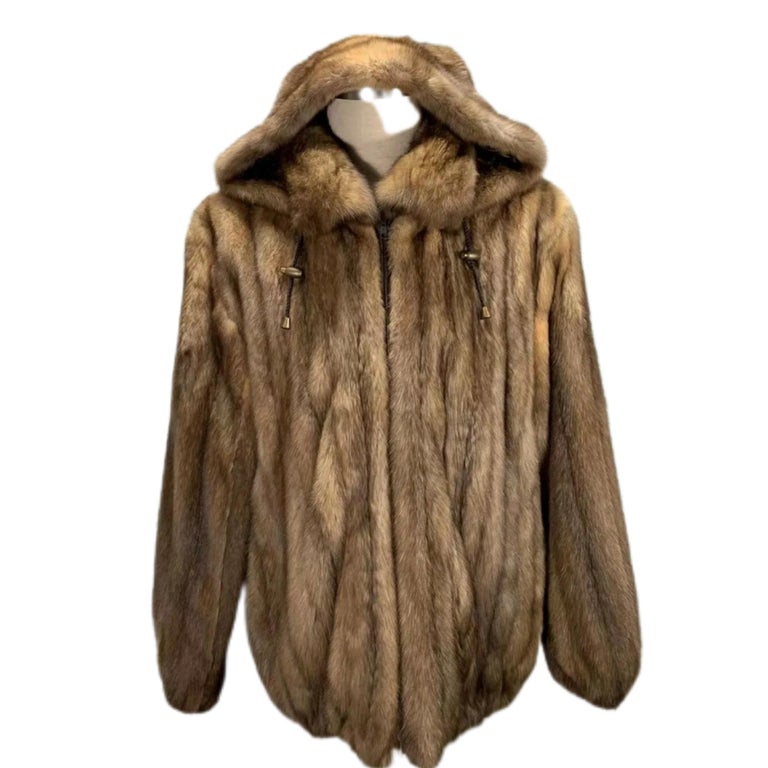 Brand new Big Tall  Men's Russian sable fur coat bomber jacket size 2 XL