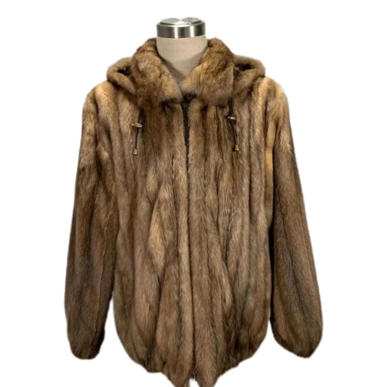 Brand new Big Tall  Men's Russian sable fur coat bomber jacket size 2 XL