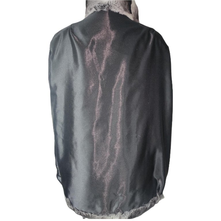 Brand new Unisex Chinchilla fur Fur bomber Coat 44 men's 16 L ~no duties