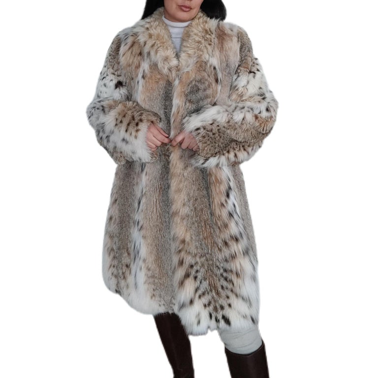 Brand new lightweight lynx fur coat size 14 L ~no duties