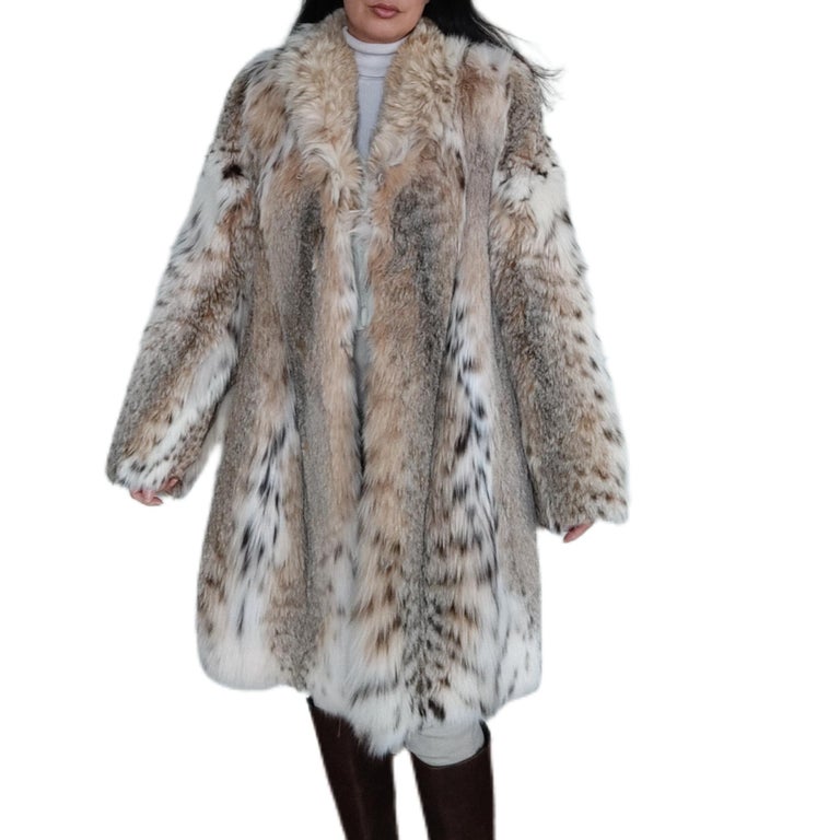 Brand new lightweight lynx fur coat size 14 L ~no duties