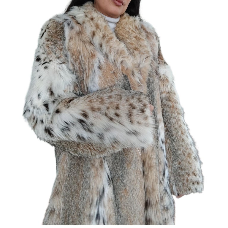 Brand new lightweight lynx fur coat size 14 L ~no duties