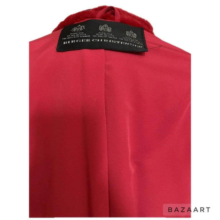 Brand new Birger christensen sheared mink fur coat red 12 ~no duties