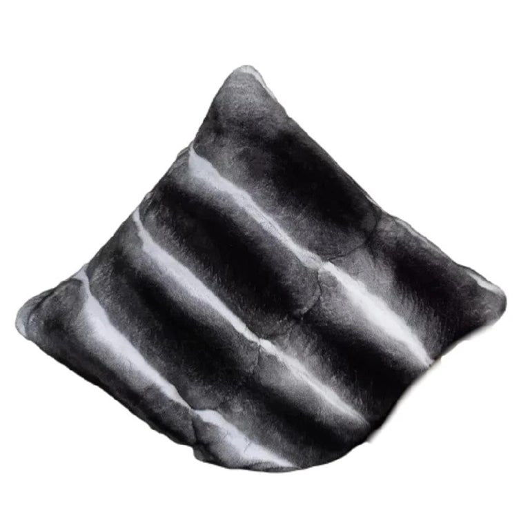 Brand New Black Velvet Chinchilla Fur Pillows (12"x12") ~no duties