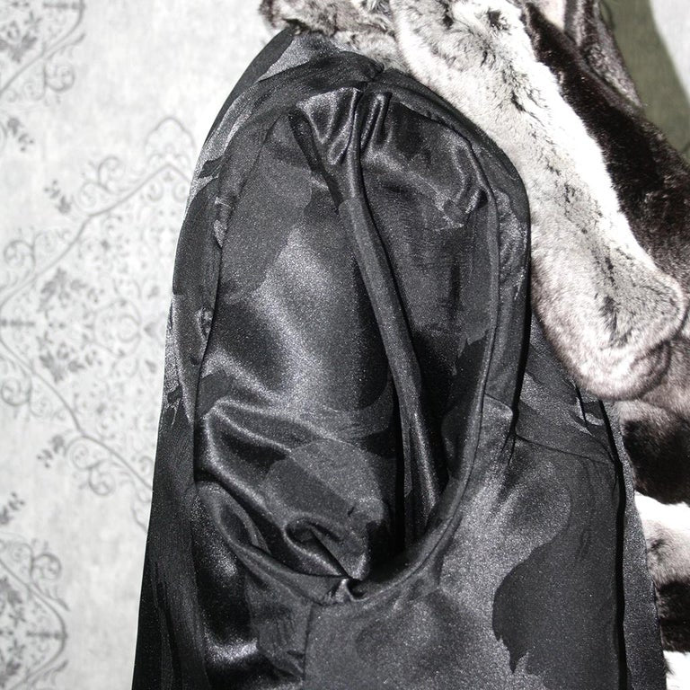 Brand New Chinchilla Fur Coat with Double Fur Hood (Size 12 - M) ~no duties