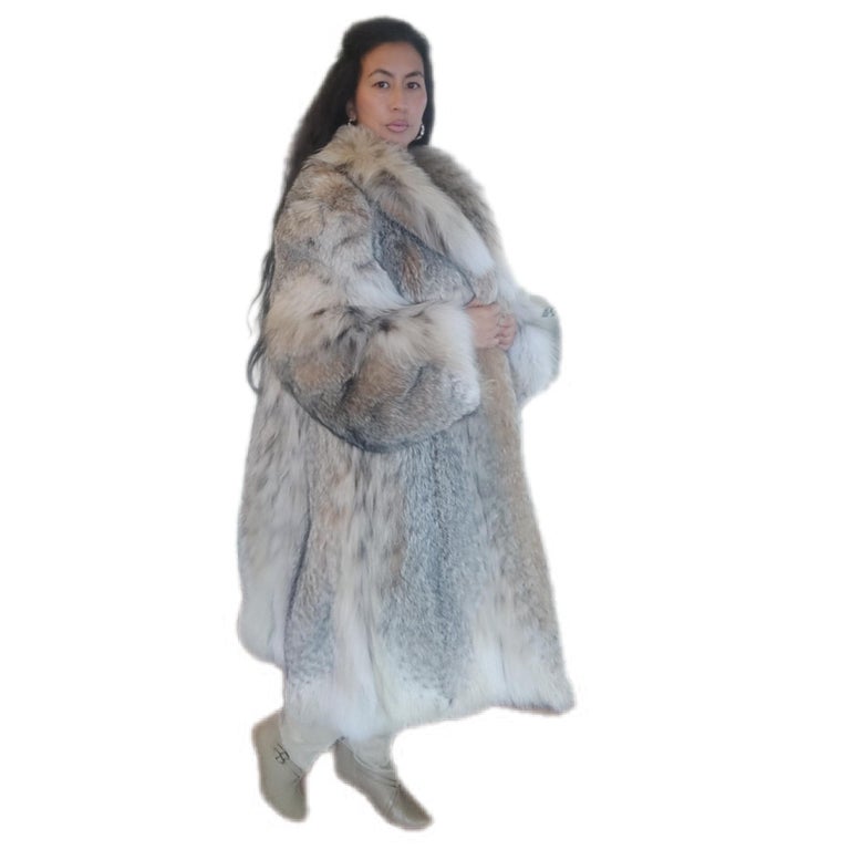 Lightweight Canadian lynx fur coat size 20 L ~no duties