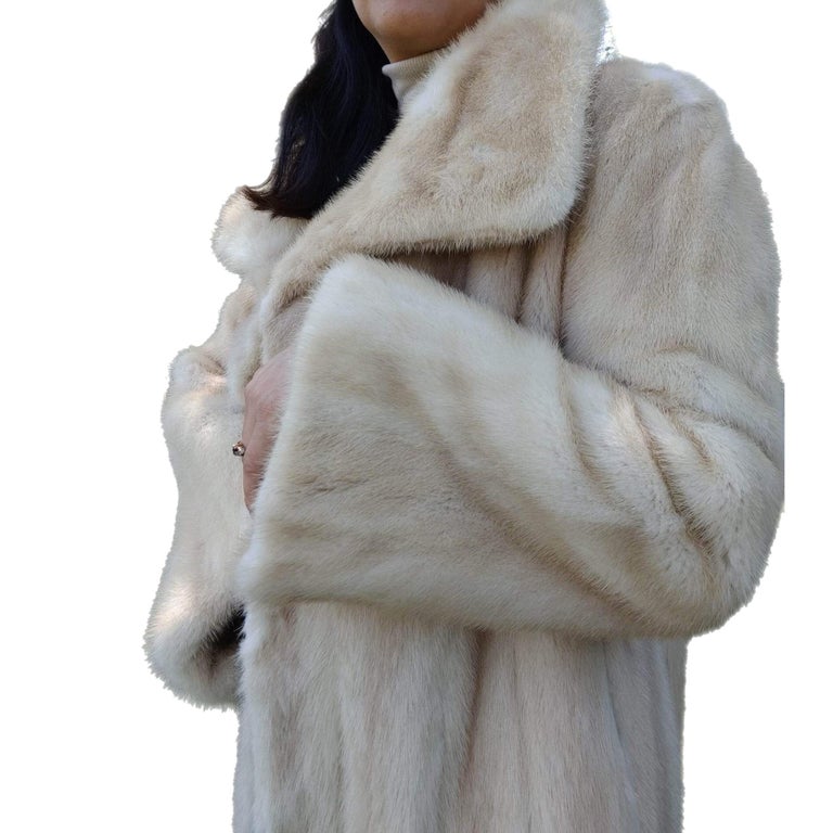 ~Custom made Blush Pastel Mink Fur Coat (Size 12 - L) ~no duties