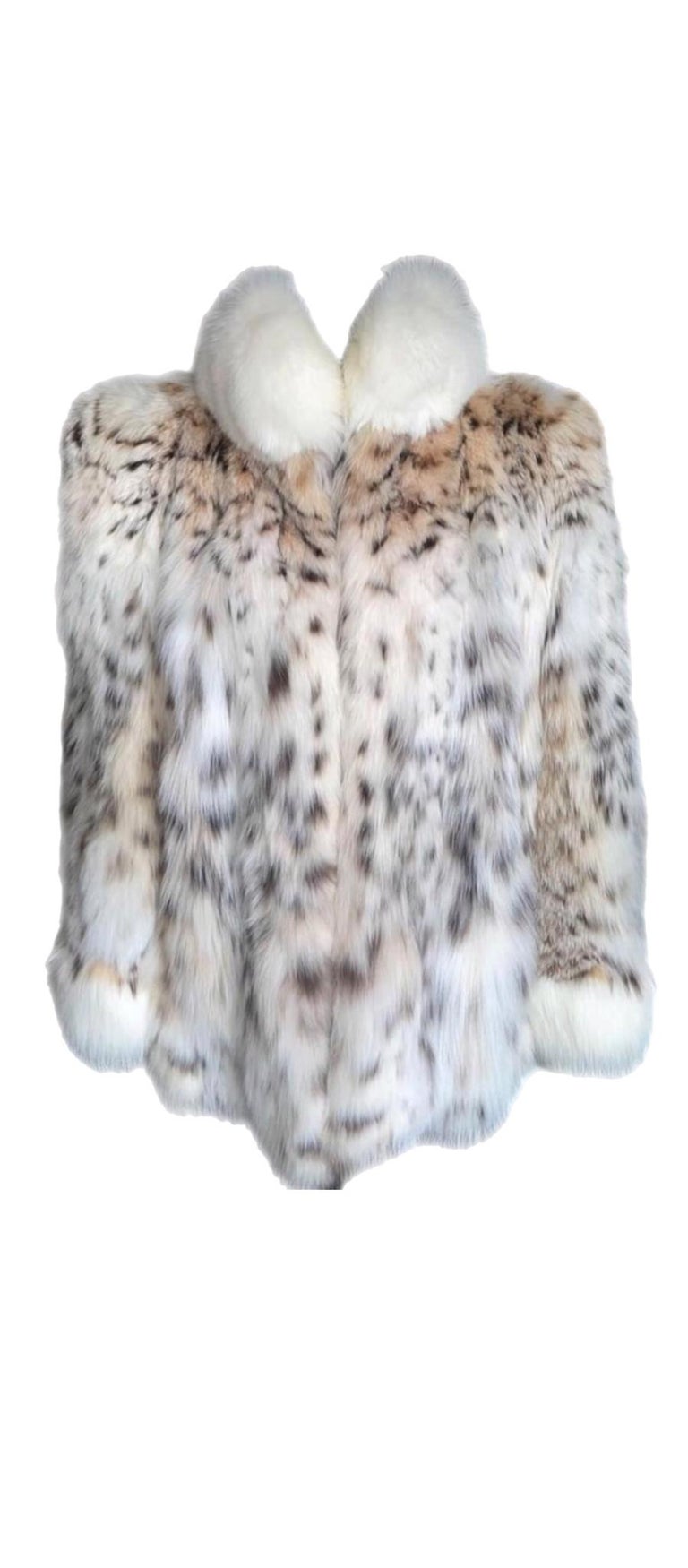 Rare bobcat belly lightweight lynx fur coat size 12-14 ~no duties