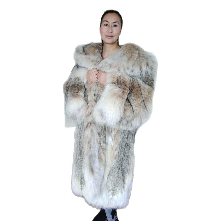 Brand new lightweight Canadian lynx fur coat detachable hood size 24 ~no duties