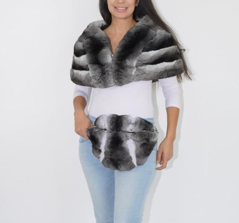 Brand new Chinchilla fur cape M ~no duties
