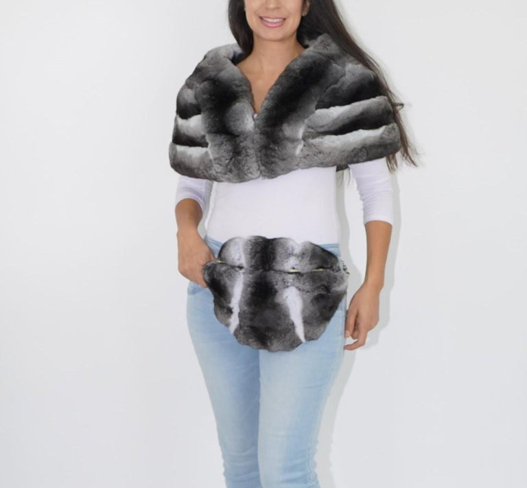 Brand new Chinchilla fur cape M ~no duties