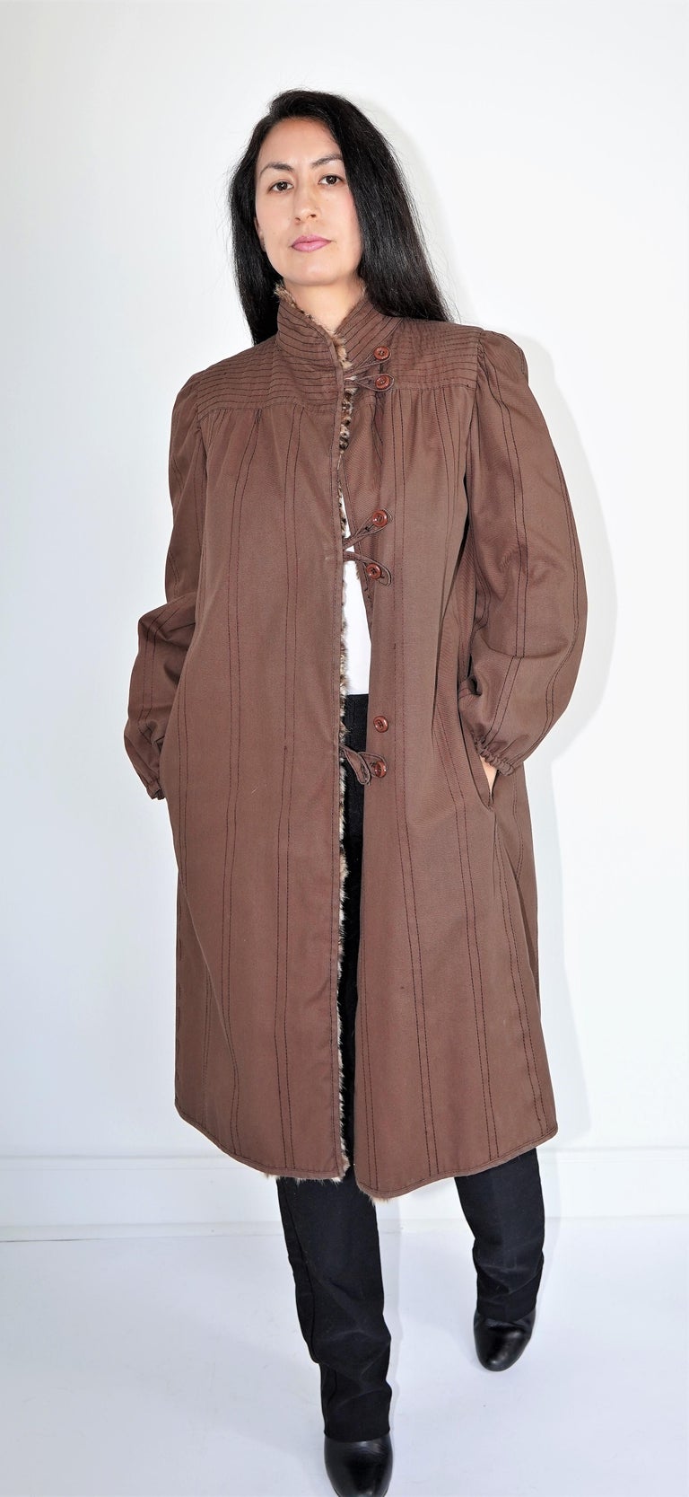 Fendi Rain Coat with Lynx Bobcat lining (Size 10-M) ~no duties