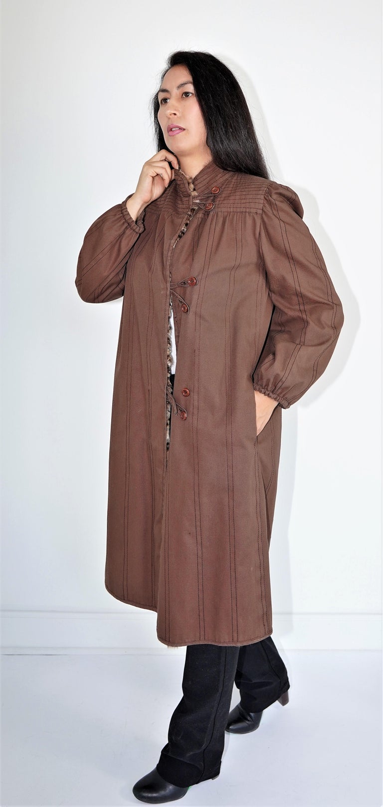 Fendi Rain Coat with Lynx Bobcat lining (Size 10-M) ~no duties