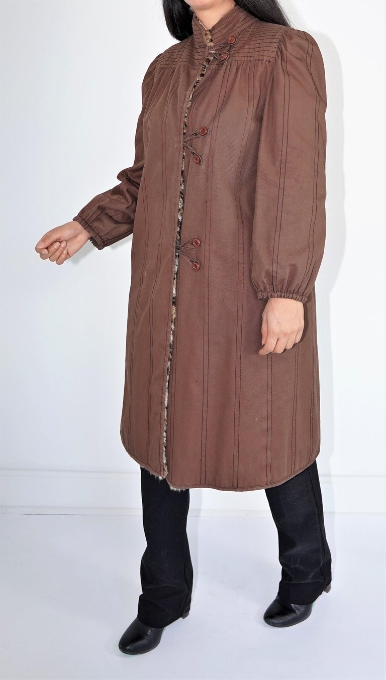 Fendi Rain Coat with Lynx Bobcat lining (Size 10-M) ~no duties