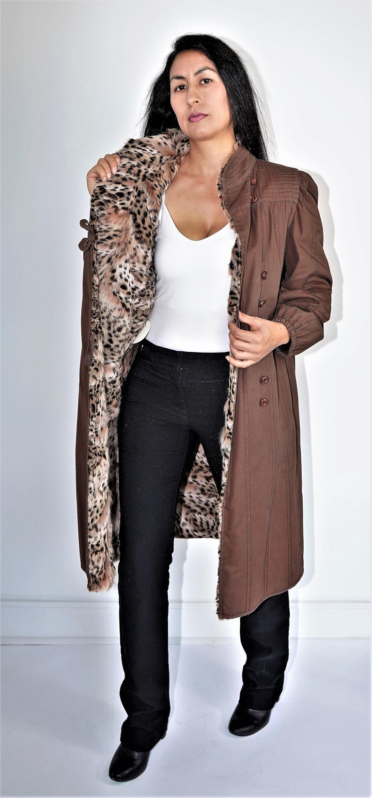 Fendi Rain Coat with Lynx Bobcat lining (Size 10-M) ~no duties