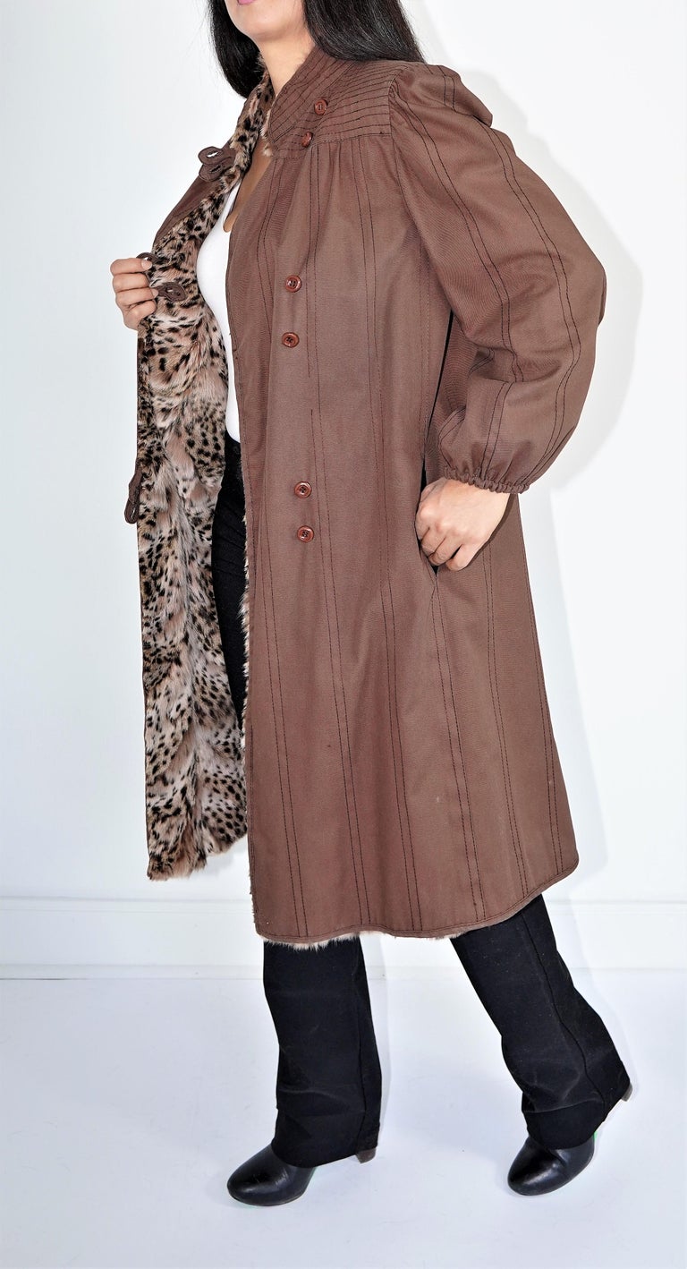 Fendi Rain Coat with Lynx Bobcat lining (Size 10-M) ~no duties