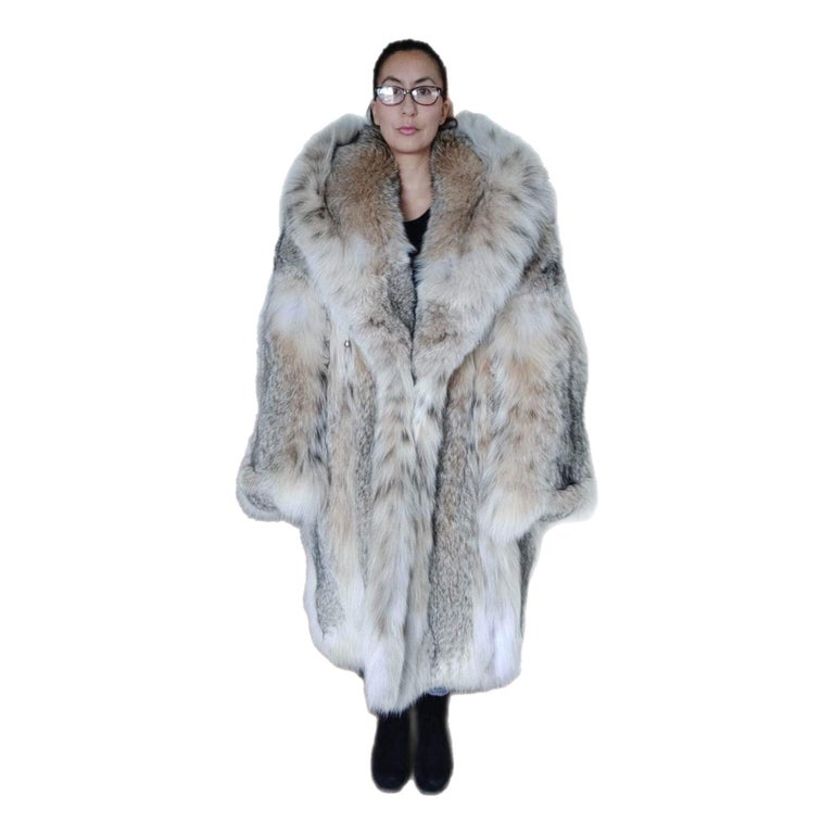 Brand new lightweight Canadian lynx fur coat detachable hood size 24 ~no duties