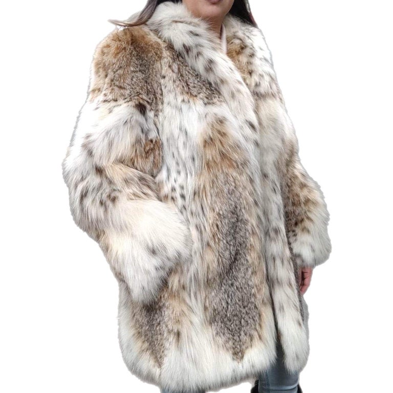 Brand new lightweight lynx fur coat size 12-14 ~no duties